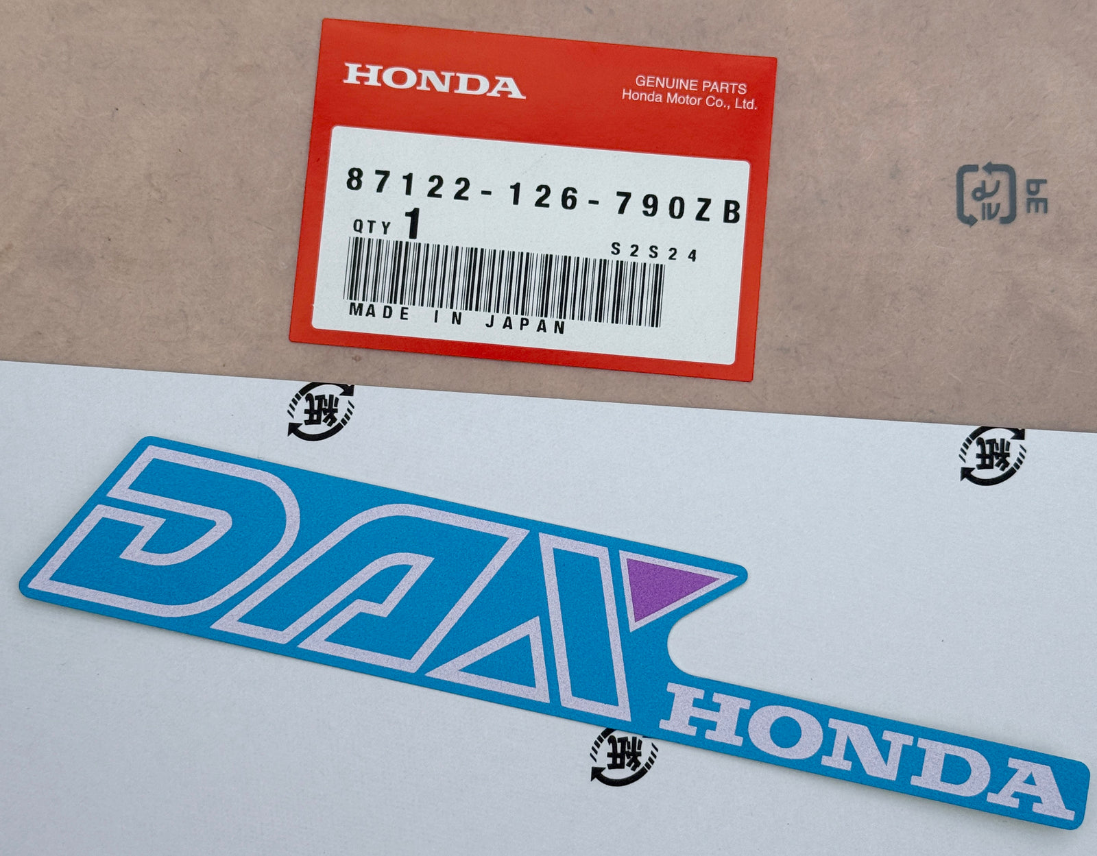 NOS Honda Blue Frame Sticker suitable for use with Dax 12V (German Models)