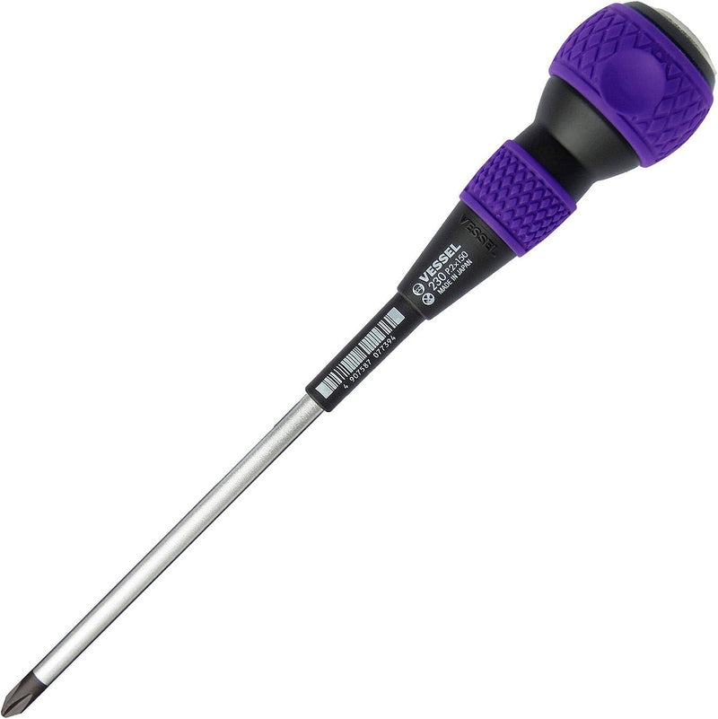 VESSEL No.230 JIS No.2 x 150mm ball grip penetrating screwdriver, made in Japan