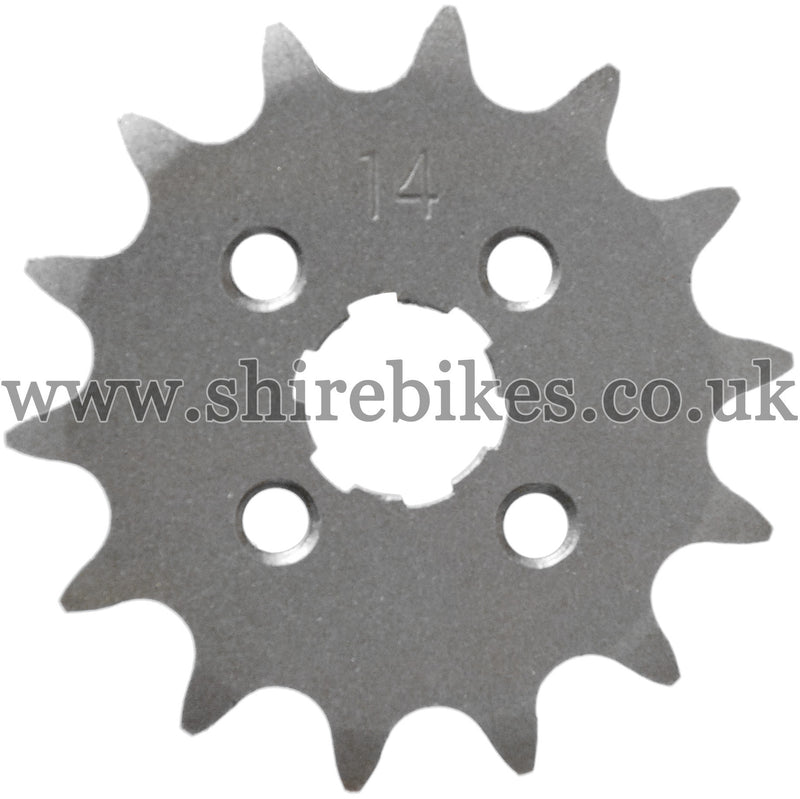 14T Front Sprocket suitable for use with CZ100, Z50M, Z50A, Z50J1, Z50R, Z50J 6V, Z50J 12V, Dax 6V, Dax 12V, Chaly 6V, C90E