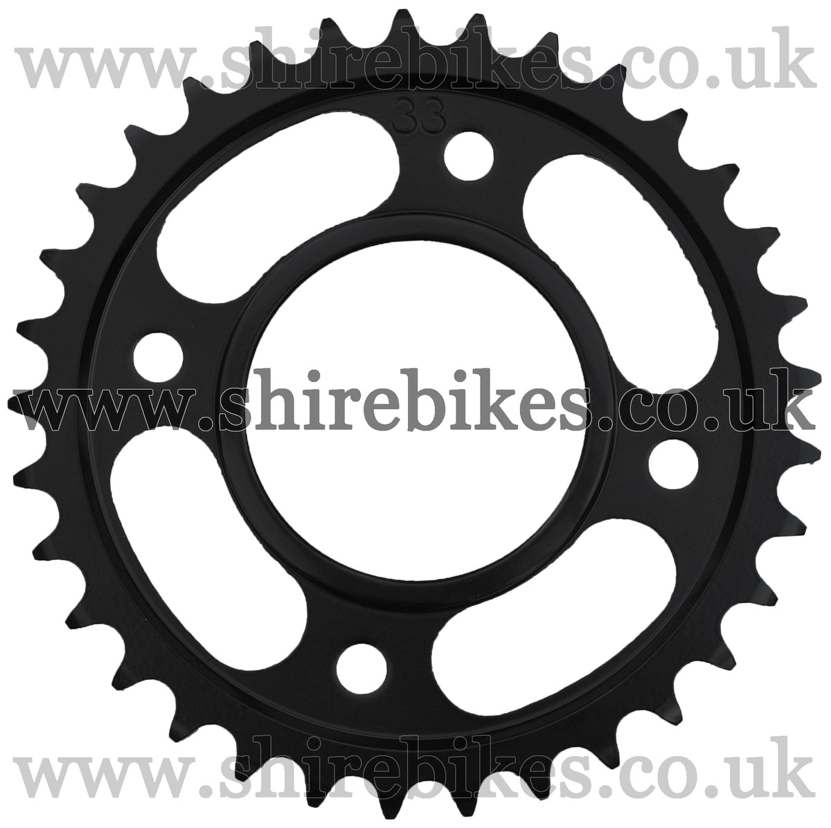 Kitaco 33T Black Rear Sprocket suitable for use with MSX125 GROM (2016-2020), Monkey 125 (2018-2020)