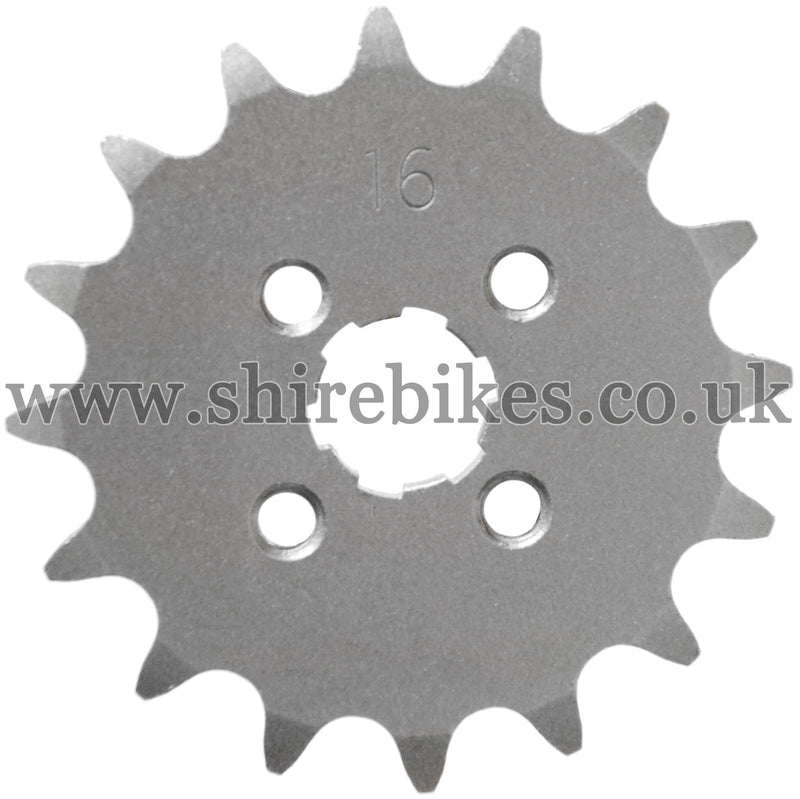 16T Front Sprocket suitable for use with CZ100, Z50M, Z50A, Z50J1, Z50R, Z50J 6V, Z50J 12V, Dax 6V, Dax 12V, Chaly 6V, C90E
