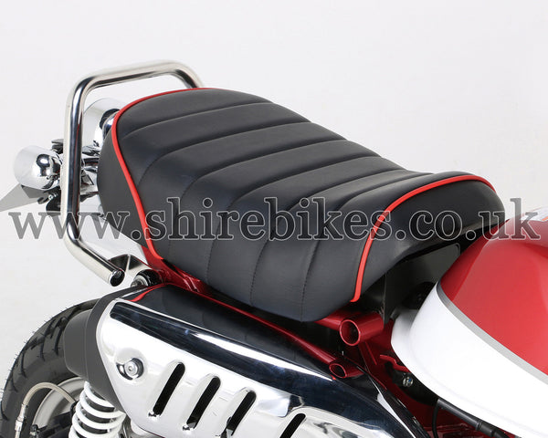 Kitaco Custom (Red Piping) Tuck Roll Seat suitable for use with Monkey 125 (2018-2022)