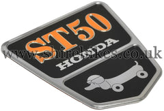 Honda Dachshund Frame Shield Metal Badge ST50 suitable for use with Dax 12V