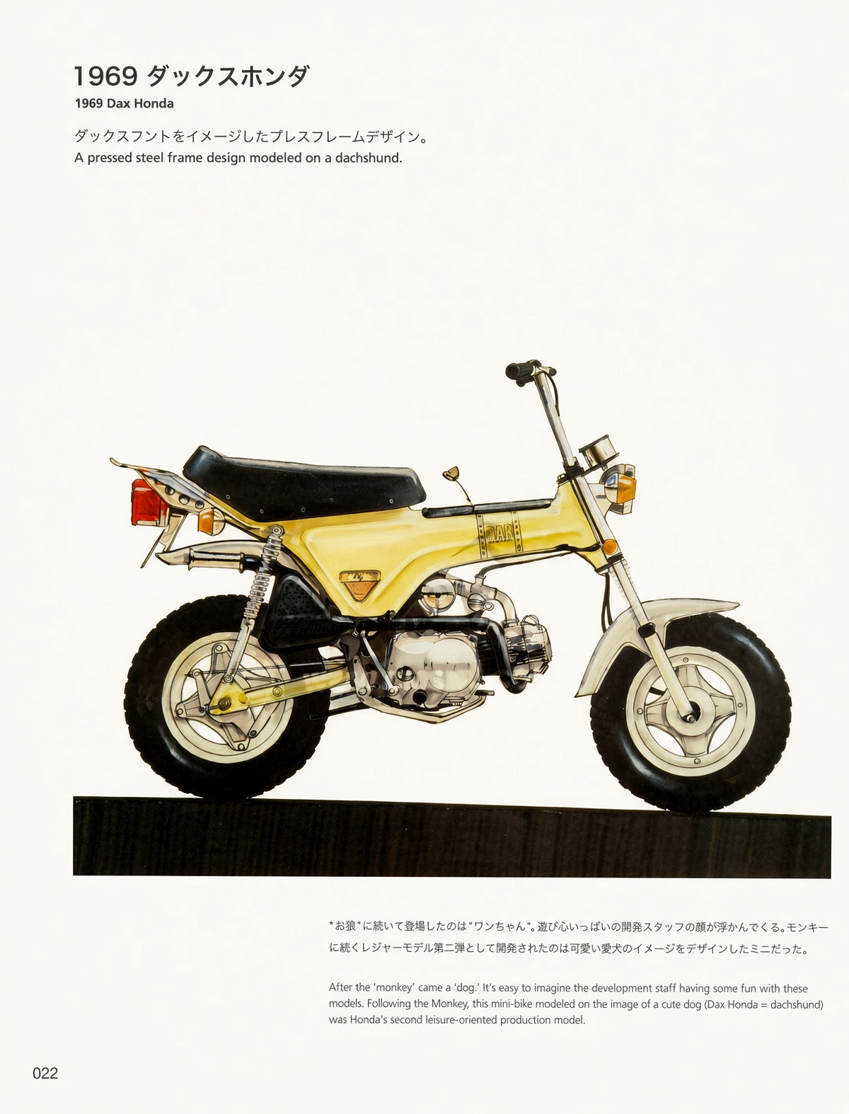 Honda DESIGN Motorcycle Part 1 1957~1984 Book - 1969 Dax Honda page