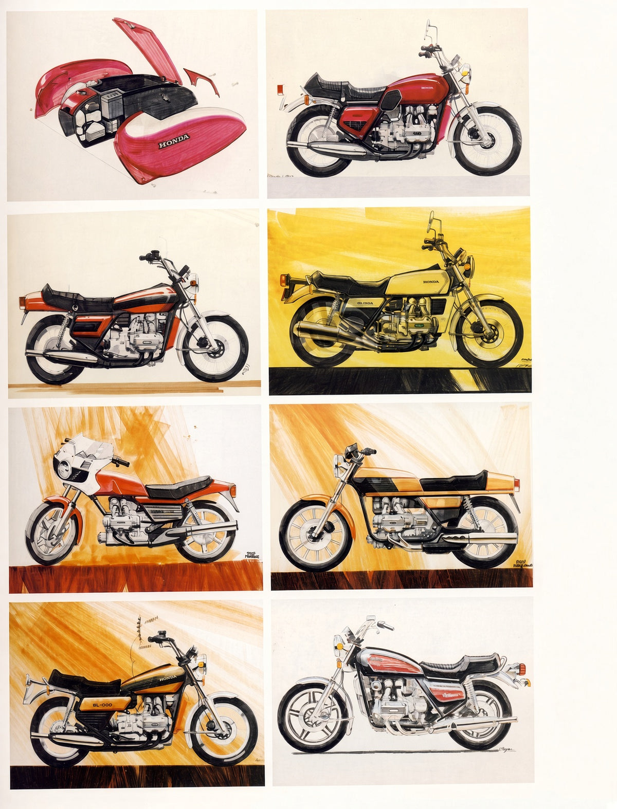 Honda DESIGN Motorcycle Part 1 1957~1984 Book - Gold Wing-era concept sketches