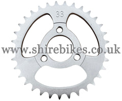 33T Rear Sprocket suitable for use with CZ100, Z50M, Z50A, Z50J1, Z50J, Z50R & Chinese Copies