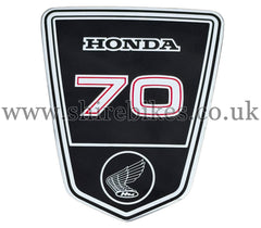 NOS Honda Frame Shield Badge ST70 suitable for use with Dax 6V