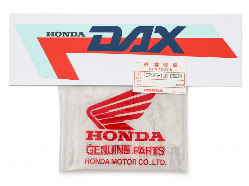 NOS Honda Left Hand Side Blue/Red Frame Sticker suitable for use with Dax 12V