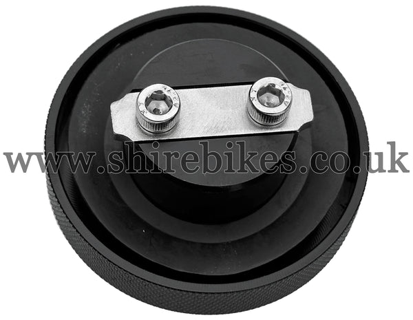 TBPARTS Black Billet Vented Aluminium Filler Cap suitable for use with Zhen Hua SR50, SR125 & Jincheng M50