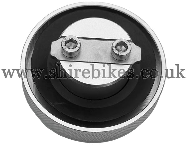 TBPARTS Silver Billet Vented Aluminium Filler Cap suitable for use with Zhen Hua SR50, SR125 & Jincheng M50