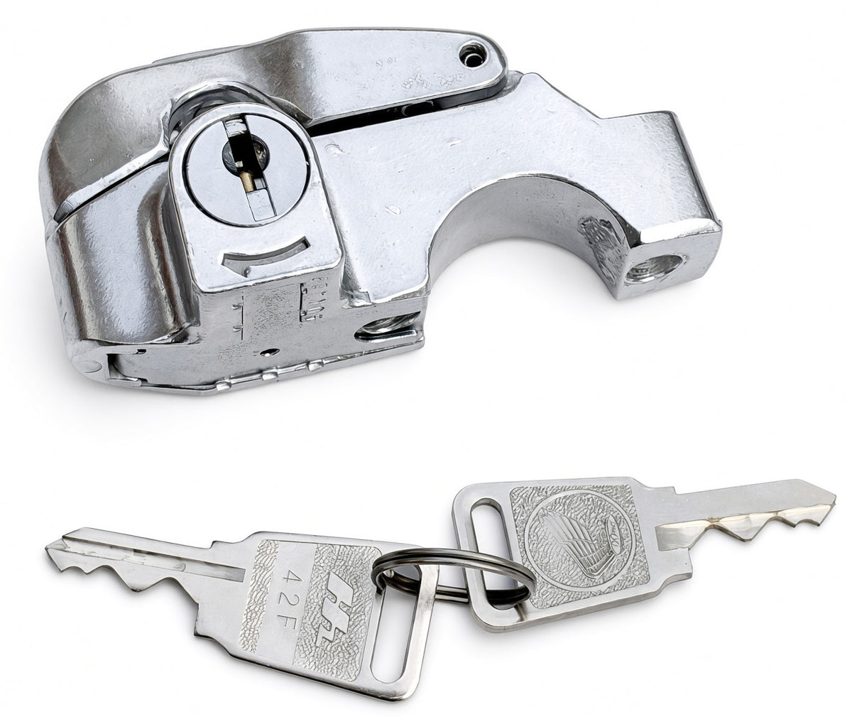 Honda Bar Mount Helmet Lock suitable for use with Z50J (Gorilla), Chaly 6V - lock side with two keys