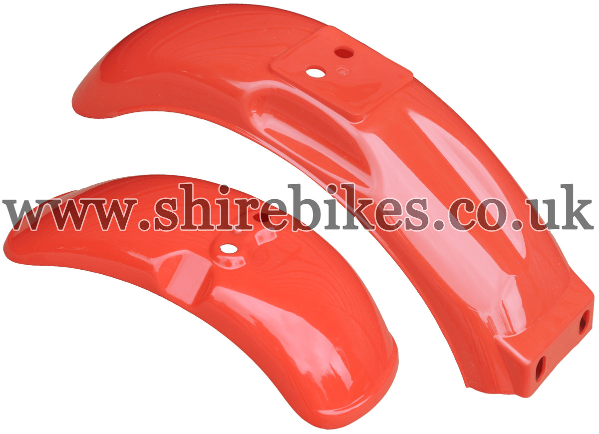 TBPARTS Reproduction Red Front & Rear Mudguards suitable for use with Honda Z50R