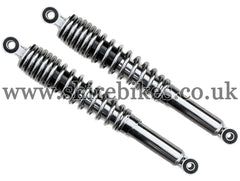 350mm Adjustable Chrome Shock Absorbers (Pair) suitable for use with Dax 6V, Chaly 6V, Dax 12V
