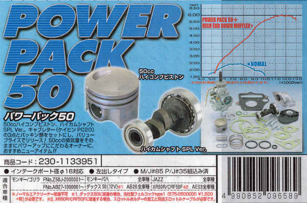 Kitaco "POWER PACK 50" Tune Up Kit suitable for use with Z50J 12V, ST50 Dax 12V, XR50, CRF50