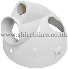 White Plastic Headlight Bowl suitable for use with Monkey Bike Motorcycles