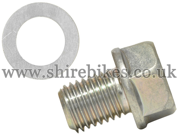 Honda Oil Drain Hole Bolt & Washer suitable for us with CZ100, Z50M, Z50A, Z50R, Z50J1, Z50J, Dax 6V, Chaly 6V, Dax 12V, C90E