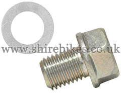 Honda Oil Drain Hole Bolt & Washer suitable for us with CZ100, Z50M, Z50A, Z50R, Z50J1, Z50J, Dax 6V, Chaly 6V, Dax 12V, C90E