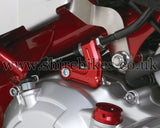 Kitaco Red Aluminium Clutch Cable Holder suitable for use with Monkey 125 (2018-2020)