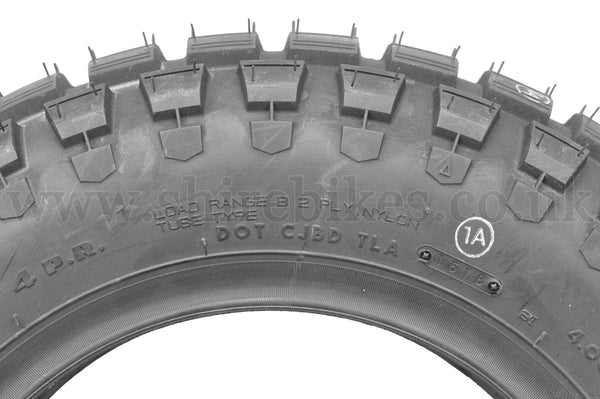 4.00 x 10 IRC TRIALS Off Road Tyre suitable for use with Dax 6V, Dax 12V, Chaly 6V, CT70