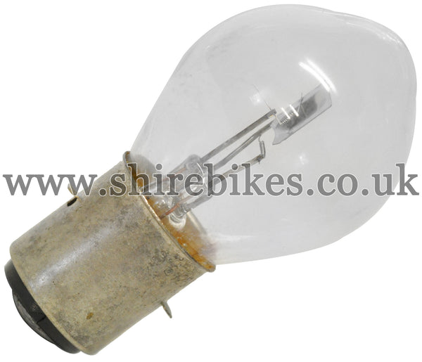 Reproduction 6V Headlight Twin Filament Bulb suitable for use with Dax 6V ST70, Chaly 6V CF70, Z50A