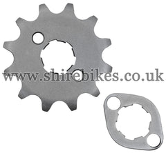 Honda 12T Front Sprocket & Retainer suitable for use with Z50A, Z50J1, Z50R, Z50J, Dax 6V, Chaly 6V, Dax 12V, C90E