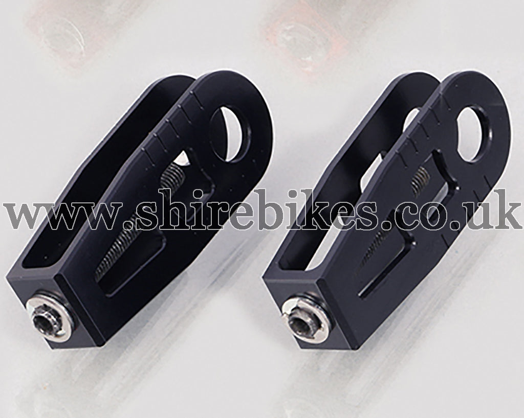 Kitaco Black Aluminium Chain Adjusters (Pair) suitable for use with Monkey 125 (2018-2022)