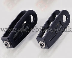 Kitaco Black Aluminium Chain Adjusters (Pair) suitable for use with Monkey 125 (2018-2022)