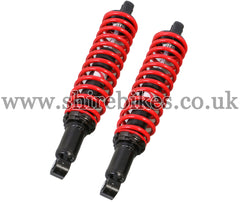 Kitaco 332mm Red Hydraulic Shock Absorbers (Pair) suitable for use with Monkey 125 (2018-2022)