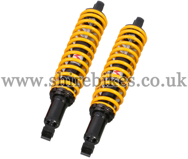 Kitaco 332mm Yellow Hydraulic Shock Absorbers (Pair) suitable for use with Monkey 125 (2018-2022)