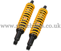 Kitaco 332mm Yellow Hydraulic Shock Absorbers (Pair) suitable for use with Monkey 125 (2018-2022)