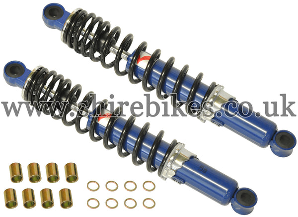 305mm Kitaco Blue & Black Hydraulic Shock Absorbers (Pair) suitable for use with Z50R, Z50J1, Z50J, Dax 6V, Dax 12V, Chaly 6V