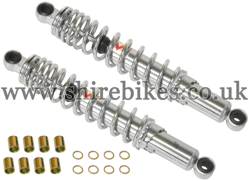 305mm Kitaco Chrome Hydraulic Shock Absorbers (Pair) suitable for use with Z50R, Z50J1, Z50J, Dax 6V, Dax 12V, Chaly 6V