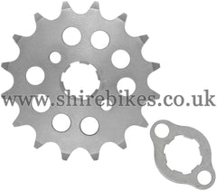 Kitaco 16T Front Sprocket & Retainer suitable for use with Z50A, Z50J1, Z50R, Z50J, Dax 6V, Chaly 6V, Dax 12V, C90E, MSX125 GROM, Monkey 125