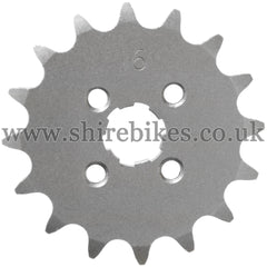 16T Front Sprocket suitable for use with CZ100, Z50M, Z50A, Z50J1, Z50R, Z50J, Dax 6V, Dax 12V, Chaly 6V, C90E