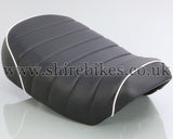 Kitaco Custom (White Piping) Tuck Roll Seat suitable for use with Monkey 125 (2018-2022)