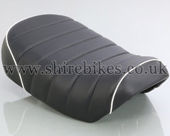 Kitaco Custom (White Piping) Tuck Roll Seat suitable for use with Monkey 125 (2018-2022)