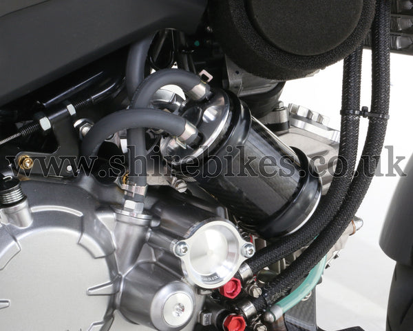 Kitaco Silver Carbon Oil Catch Tank Kit suitable for use with MSX125 GROM (2013-2020), Monkey 125 (2018-2020)