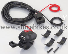 Kitaco USB (Type A) Power Port Compact Body suitable for use with MSX125 GROM (2013-2020), Monkey 125 (2018-2020)