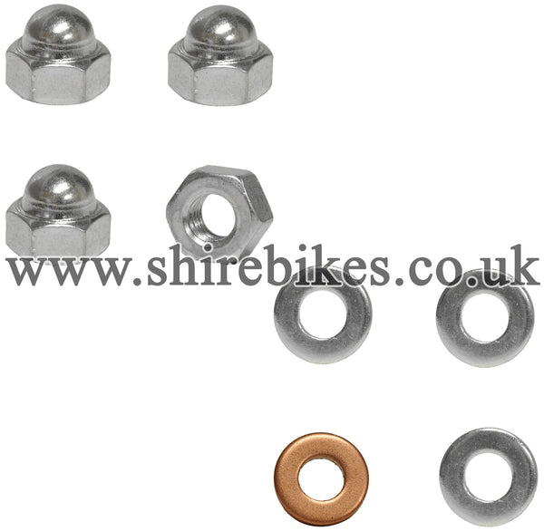 Honda Cylinder Head Nut & Washer Set suitable for use with Z50M, Z50A, Z50J, Z50R, Dax 6V, Chaly 6V, Dax 12V, C90E