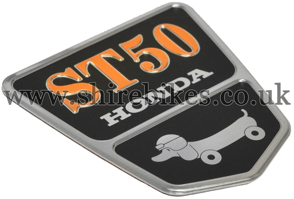 Honda Dachshund Frame Shield Metal Badge ST50 suitable for use with Dax 12V