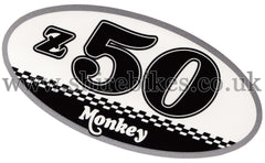 Honda Checkered Side Cover Sticker suitable for use with Monkey Bike Motorcycles