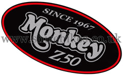 Honda Black 1 Side Cover Sticker suitable for use with Monkey Bike Motorcycles