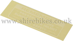Honda White Preserve Nature Sticker suitable for use with Z50A, Dax 6V, Chaly 6V