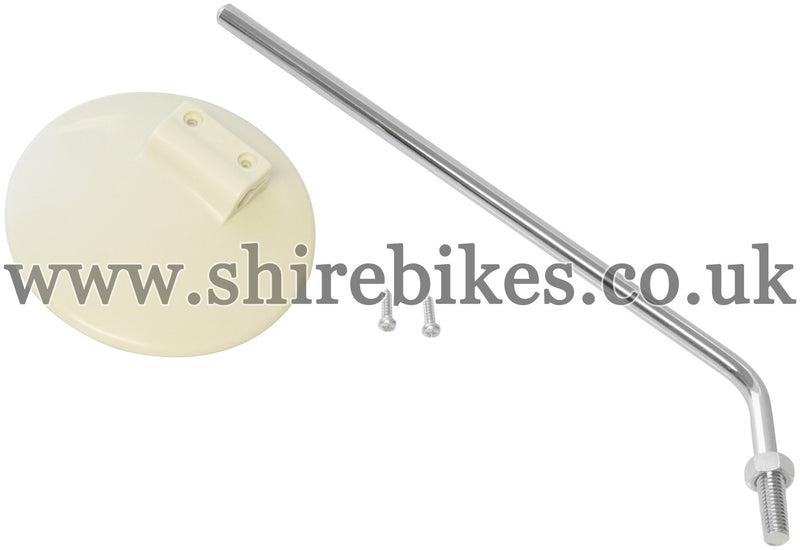 NOS Honda Cream Plastic Mirror suitable for use with Z50A, Z50J1, Dax 6V, Chaly 6V, P50