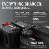 NOCO GENIUS5UK, 5-Amp Fully-Automatic Smart Charger, 6V and 12V Battery Charger, Battery Maintainer, and Battery Desulfator with Temperature Compensation